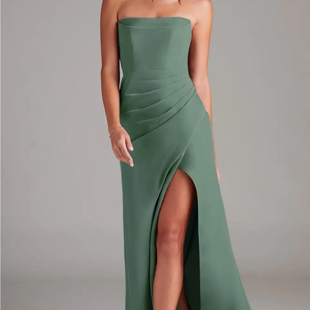 Azazie Eucalyptus Leonis Strapless Bridesmaid Dress
